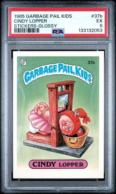 1985 Garbage Pail Kids Stickers Glossy Cindy Lopper #37b PSA 5