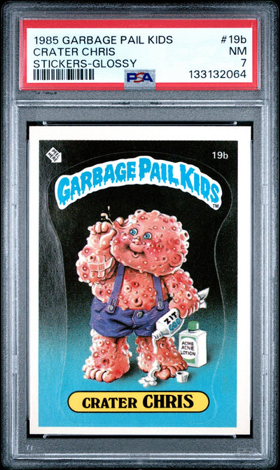 1985 Garbage Pail Kids Stickers Glossy Crater Chris #19b PSA 7
