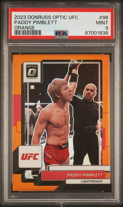 2023 Panini Donruss Optic UFC Orange Paddy Pimblett #96 /49 PSA 9