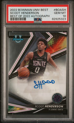 2022 Bowman's Best University Best of '22 Autograph Scoot Henderson #BOASH PSA 10