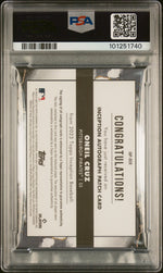 2023 Topps Inception Inception Autograph Patch Green Oneil Cruz #IAPOCR /99 PSA 9