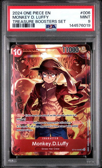 2024 One Piece Treasure Booster Monkey D. Luffy #ST10-006 PSA 9