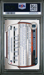 2023 Bowman Draft Chrome Prospect Autograph Blue Wave Refractor Max Anderson #CDAMA /150 PSA 8