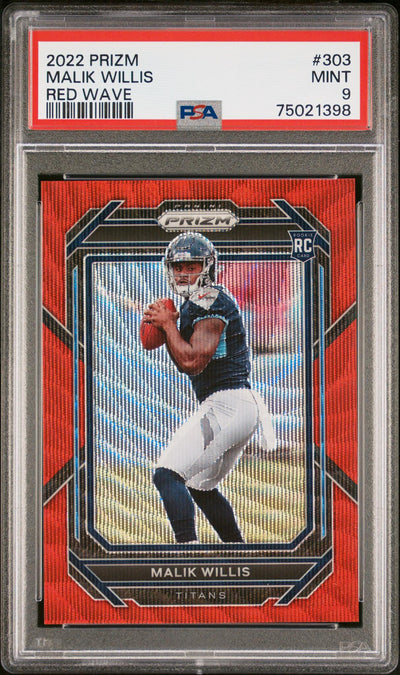 2022 Panini Prizm Red Wave Malik Willis #303 /149 PSA 9