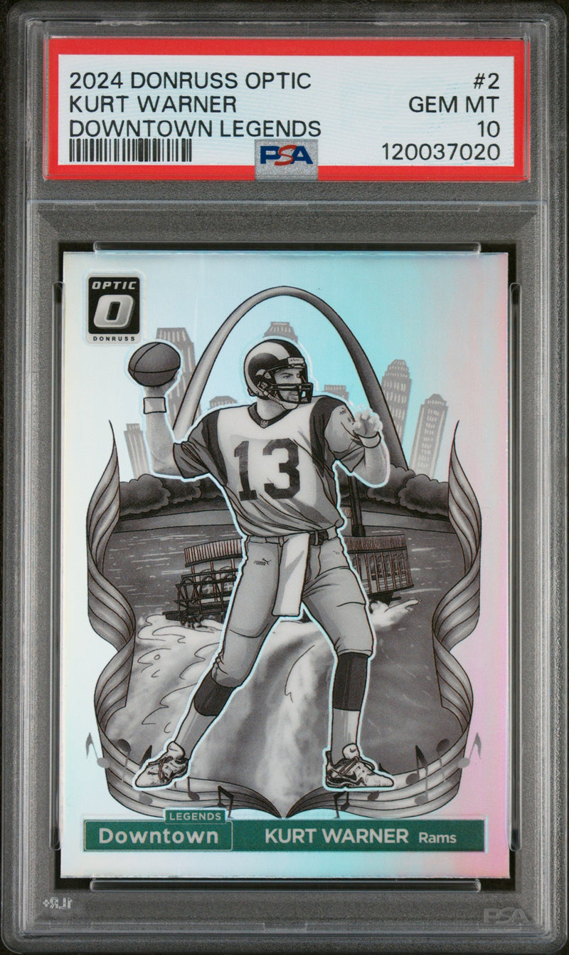 2024 Donruss Optic Downtown Legend Kurt Warner #2 PSA 10