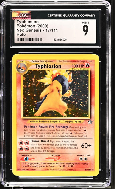 2000 Pokemon #17/111 Typhlosion Neo Genesis CGC 9