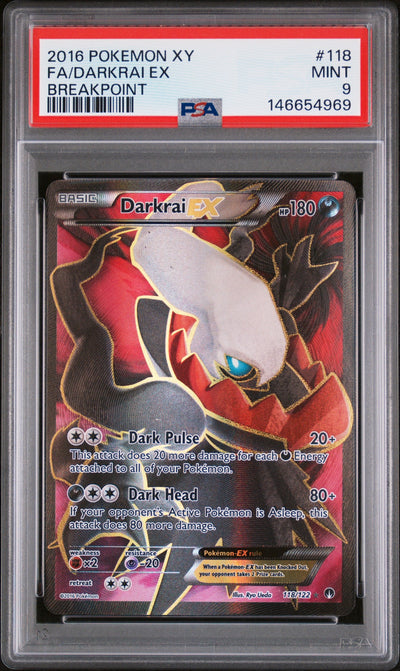 2016 Pokemon XY Breakpoint Darkrai Ex #118 PSA 9