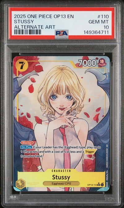 2025 One Piece Op13-Carrying On His Will Alternate Art Stussy #OP13110 PSA 10