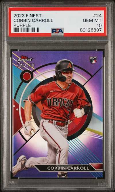 2023 Finest Purple Refractor Corbin Carroll #24 /250 PSA 10