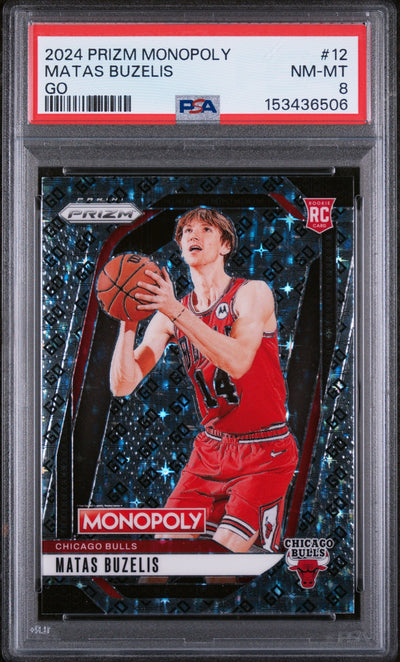 2024 Panini Prizm Monopoly Go Matas Buzelis #12 PSA 8