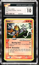 2005 Pokemon #113/115 Entei EX Unseen Forces CGC 10