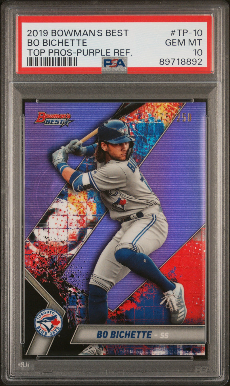 2019 Bowman's Best Top Prospects Purple Refractor Bo Bichette #TP10 /250 PSA 10