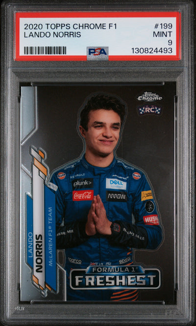2020 Topps Chrome Formula 1 Freshest Lando Norris #199 PSA 9