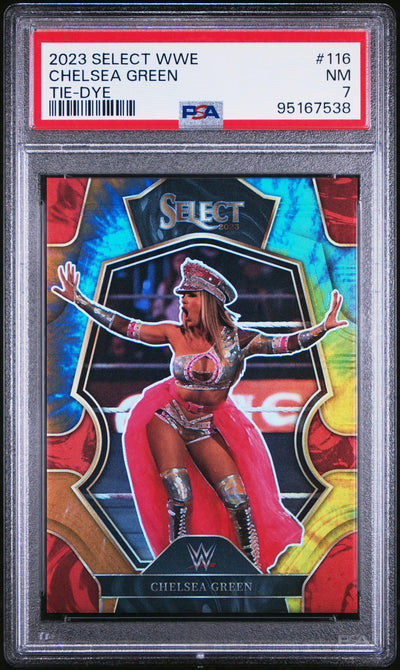 2023 Panini Select WWE Tie-Dye Chelsea Green #116 /25 PSA 7