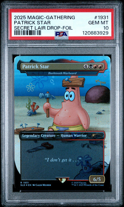 2025 Magic the Gathering Secret Lair Drop Foil Patrick Star #1931 PSA 10