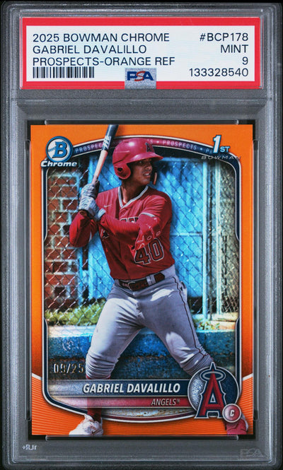 2025 Bowman Chrome Prospect Orange Refractor Gabriel Davalillo #BCP178 /25 PSA 9