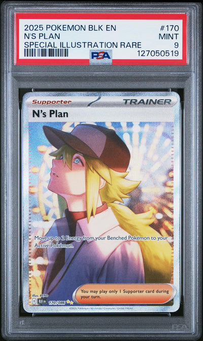 2025 Pokemon Black Bolt Special Illustration Rare N's Plan #170 PSA 9