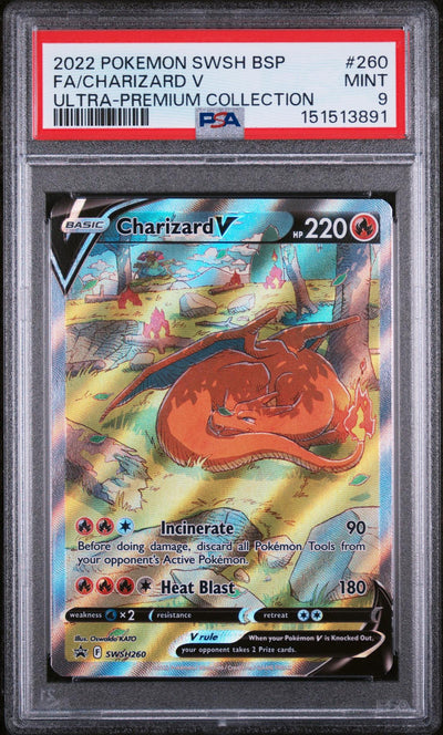 2022 Pokemon Sword and Shield Black Star Promo Ultra Premium Collection Charizard V #260 PSA 9