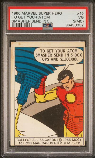 1966 Marvel Super Heroes To Get Your Atom Smasher Send In 5... #16 PSA 3
