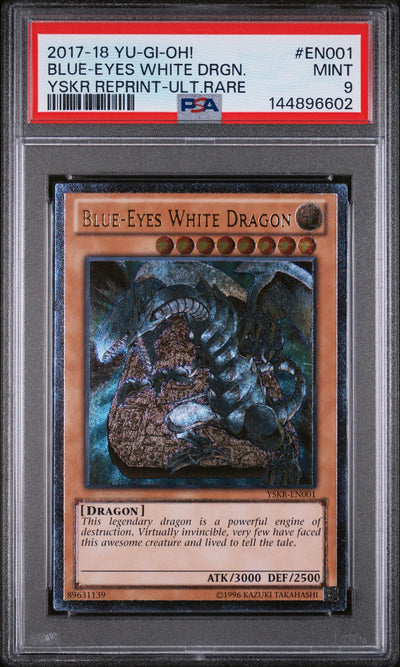 2017 Yu-Gi-Oh! Starter Deck Kaiba Reloaded Reprint Ultimate Rare Blue-Eyes White Dragon #YSKR-EN001 PSA 9