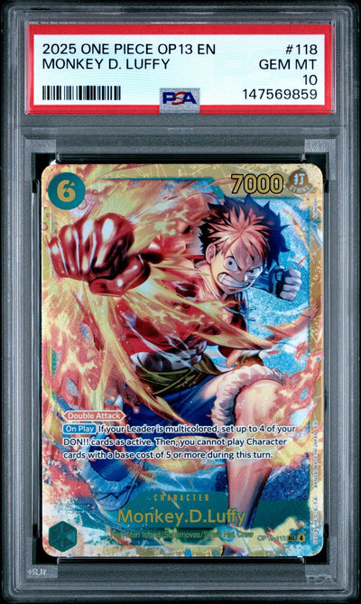 2025 One Piece Carrying On His Will Monkey D. Luffy #OP13118 PSA 10