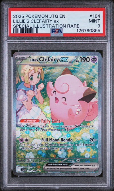 2025 Pokemon Scarlet and Violet Journey Together Special Illustration Rare Lillie's Clefairy Ex #184 PSA 9