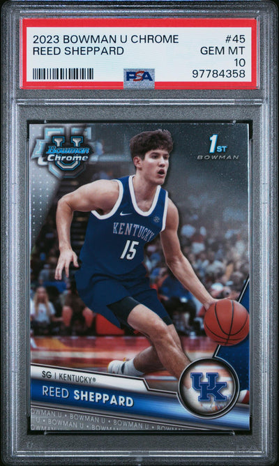 2023 Bowman University Chrome Reed Sheppard #45 PSA 10