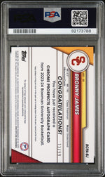 2023 Bowman University Chrome Bowman Chrome Prospects Autographs Green Bronny James Jr. #BJ /99 PSA 9