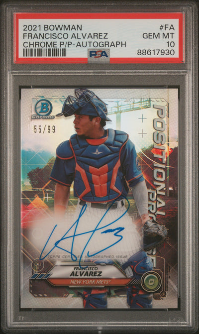 2021 Bowman Chrome Positional Promise Autograph Francisco Alvarez #FA /99 PSA 10