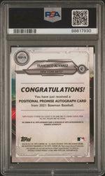 2021 Bowman Chrome Positional Promise Autograph Francisco Alvarez #FA /99 PSA 10