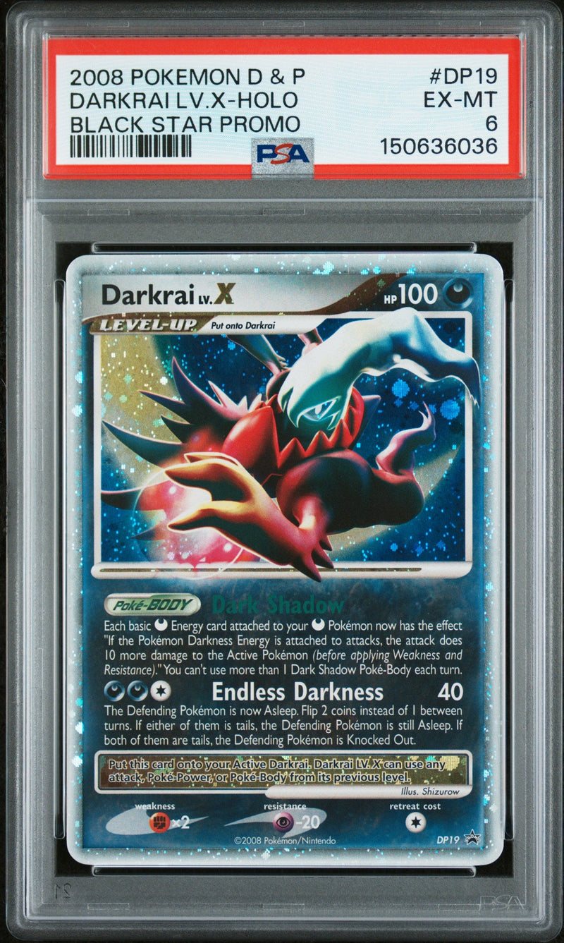 2008 Pokemon Diamond and Pearl Promo Holo Level X Darkrai #DP19 PSA 6