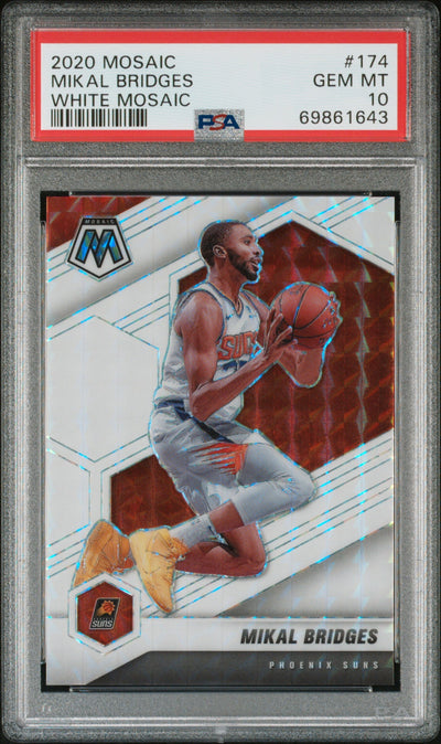 2020 Panini Mosaic White Mosaic Mikal Bridges #174 /25 PSA 10