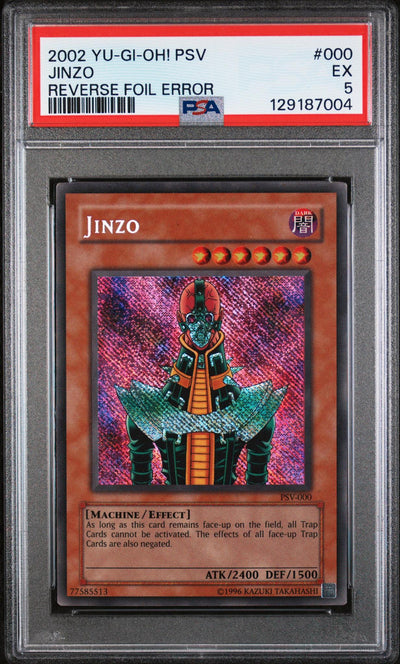 2002 Yu-Gi-Oh! Psv-Pharaoh's Servant Reverse Foil Error Jinzo PSA 5