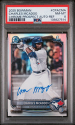 2025 Bowman Chrome Prospect Autograph Refractor Charles Mcadoo #CPACMA /499 PSA 8