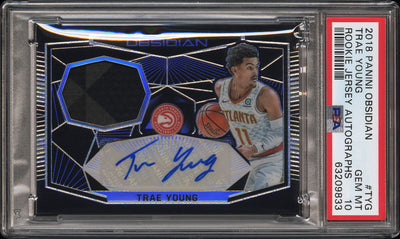 2018 Panini Obsidian Rookie Jersey Autograph Trae Young #14 /50 PSA 10