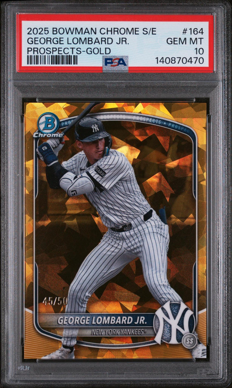 2025 Bowman Chrome Sapphire Edition Prospects Gold George Lombard Jr. #164 /50 PSA 10