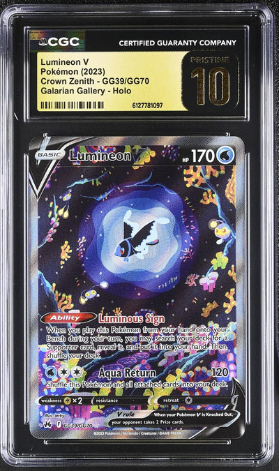 2023 Pokemon #GG39/GG70 Lumineon V Crown Zenith CGC 10