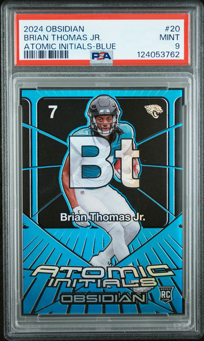 2024 Panini Obsidian Atomic Initials Blue Brian Thomas Jr. #20 /25 PSA 9