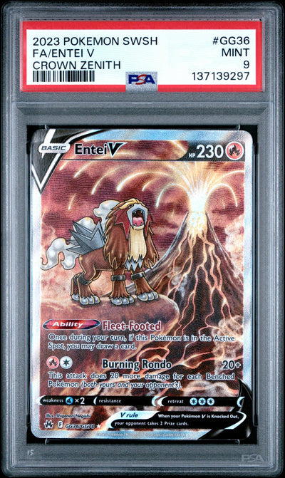 2023 Pokemon Sword and Shield Crown Zenith Galarian Gallery Entei V #GG36 PSA 9