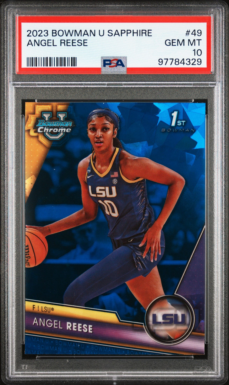 2023 Bowman University Chrome Sapphire Angel Reese #49 PSA 10