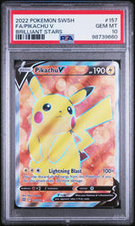 2022 Pokemon Sword and Shield Brilliant Stars Pikachu V #157 PSA 10