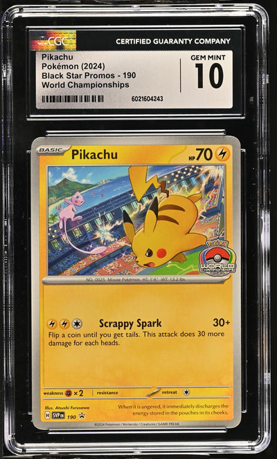 2024 Black Star Promos #190 Pikachu World Championships CGC 10