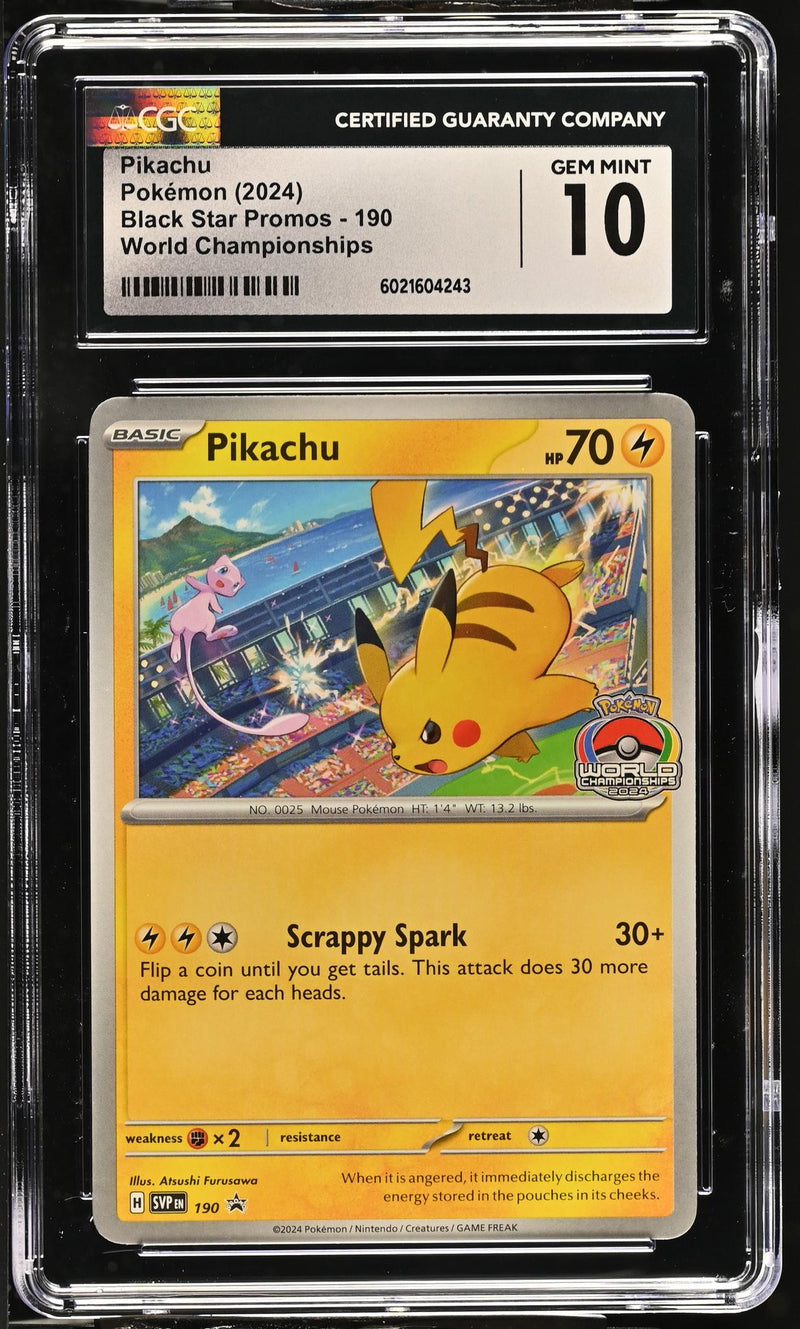 2024 Black Star Promos #190 Pikachu World Championships CGC 10