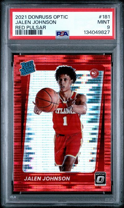 2021 Donruss Optic Red Pulsar Jalen Johnson #181 PSA 9