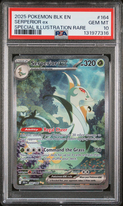 2025 Pokemon Scarlet and Violet Black Bolt Special Illustration Rare Serperior Ex #164 PSA 10
