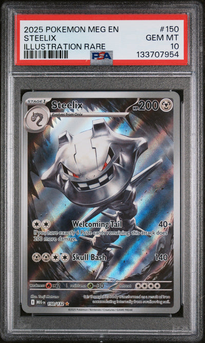 2025 Pokemon Mega Evolution Illustration Rare Steelix #150 /132 PSA 10