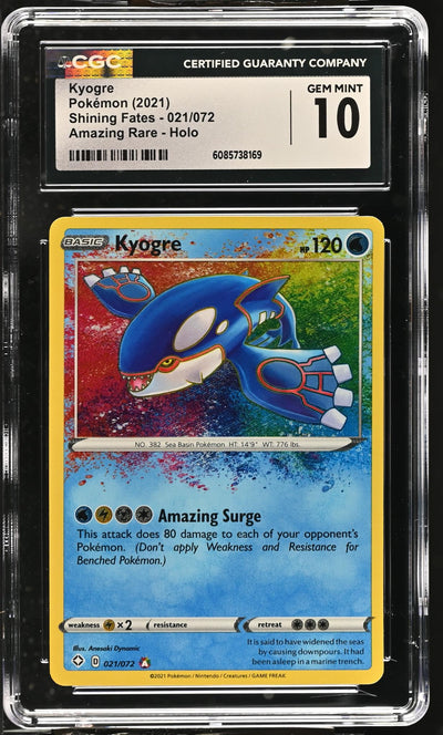 2021 Pokemon #021/072 Kyogre Amazing Rare - Holo CGC 10