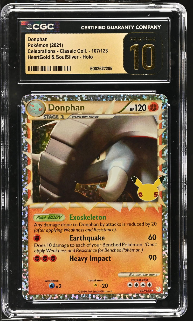 2021 Pokemon #107/123 Donphan Celebrations - Classic Collection CGC 10