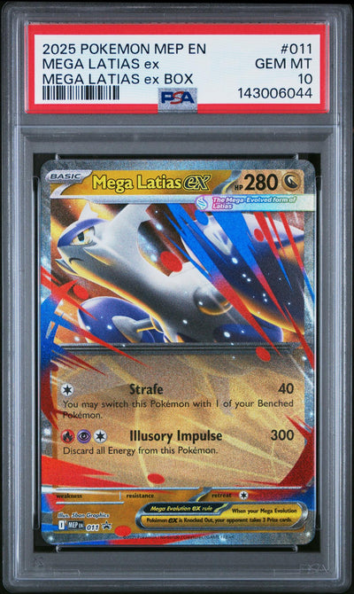 2025 Pokemon Mega Evolution Black Star Promo Box Mega Latias Ex #011 PSA 10