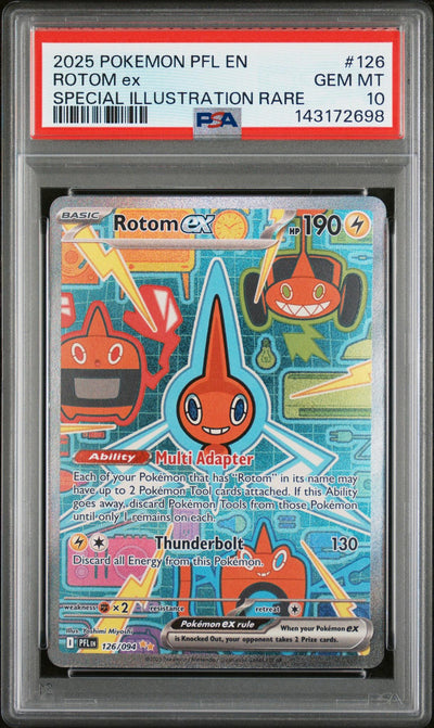 2025 Pokemon Mega Evolution Phantasmal Flames Special Illustration Rare Rotom Ex #126 PSA 10